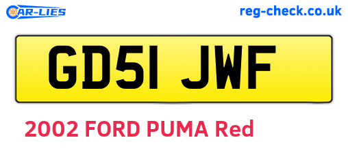 GD51JWF are the vehicle registration plates.
