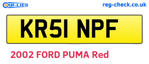 KR51NPF are the vehicle registration plates.