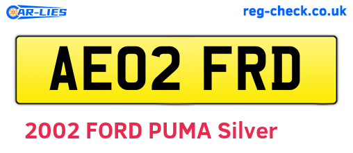 AE02FRD are the vehicle registration plates.