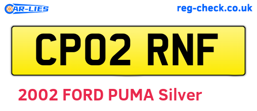 CP02RNF are the vehicle registration plates.