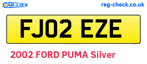 FJ02EZE are the vehicle registration plates.