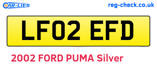 LF02EFD are the vehicle registration plates.
