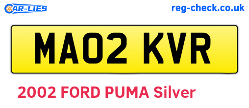MA02KVR are the vehicle registration plates.