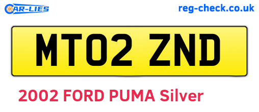 MT02ZND are the vehicle registration plates.