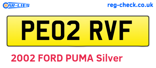 PE02RVF are the vehicle registration plates.