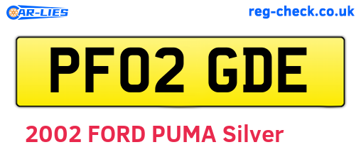 PF02GDE are the vehicle registration plates.