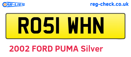 RO51WHN are the vehicle registration plates.