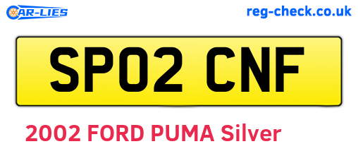 SP02CNF are the vehicle registration plates.