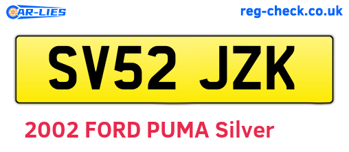 SV52JZK are the vehicle registration plates.