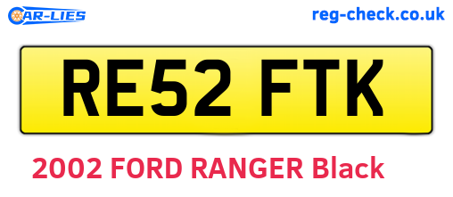 RE52FTK are the vehicle registration plates.