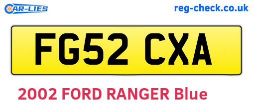 FG52CXA are the vehicle registration plates.