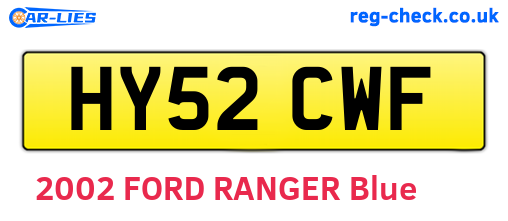 HY52CWF are the vehicle registration plates.