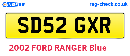 SD52GXR are the vehicle registration plates.