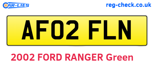 AF02FLN are the vehicle registration plates.