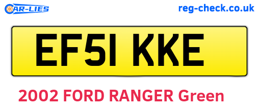 EF51KKE are the vehicle registration plates.