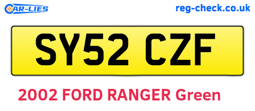 SY52CZF are the vehicle registration plates.