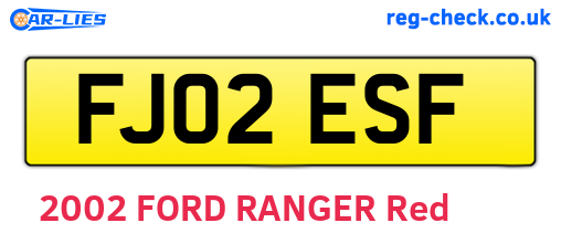 FJ02ESF are the vehicle registration plates.