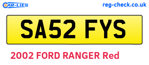 SA52FYS are the vehicle registration plates.