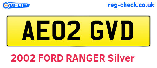 AE02GVD are the vehicle registration plates.