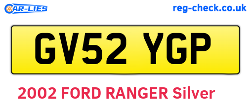GV52YGP are the vehicle registration plates.