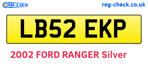 LB52EKP are the vehicle registration plates.