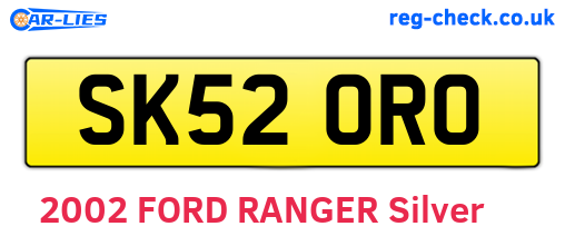 SK52ORO are the vehicle registration plates.