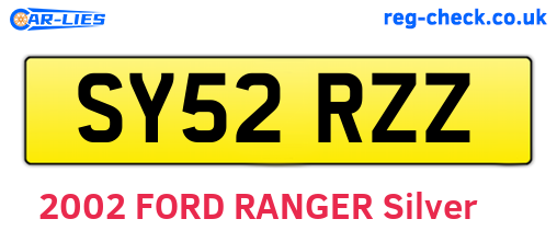 SY52RZZ are the vehicle registration plates.