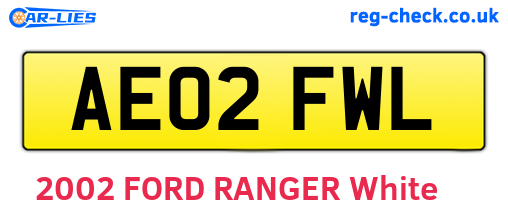 AE02FWL are the vehicle registration plates.