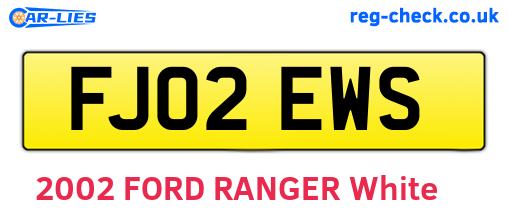 FJ02EWS are the vehicle registration plates.
