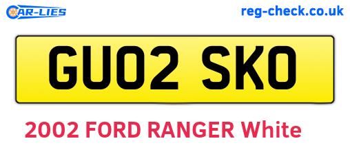 GU02SKO are the vehicle registration plates.