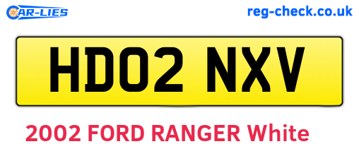 HD02NXV are the vehicle registration plates.