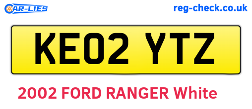 KE02YTZ are the vehicle registration plates.