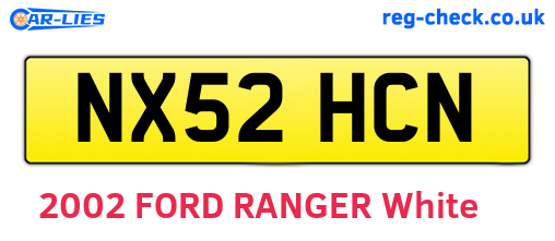NX52HCN are the vehicle registration plates.