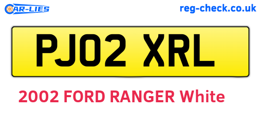 PJ02XRL are the vehicle registration plates.