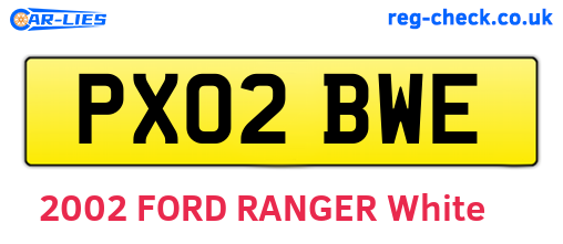 PX02BWE are the vehicle registration plates.