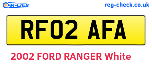 RF02AFA are the vehicle registration plates.