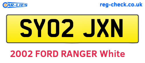 SY02JXN are the vehicle registration plates.