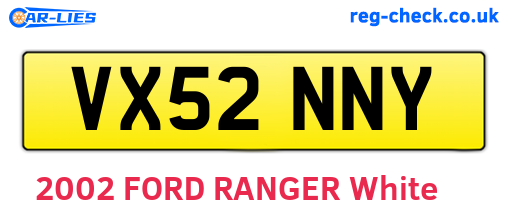 VX52NNY are the vehicle registration plates.
