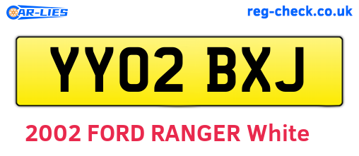 YY02BXJ are the vehicle registration plates.