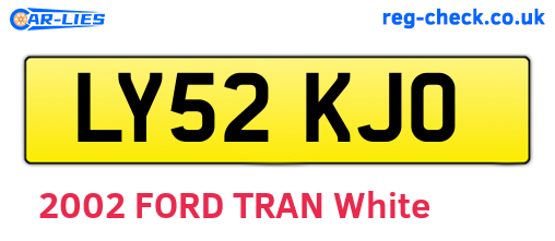 LY52KJO are the vehicle registration plates.