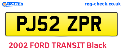 PJ52ZPR are the vehicle registration plates.