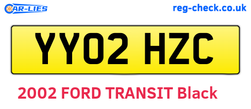 YY02HZC are the vehicle registration plates.