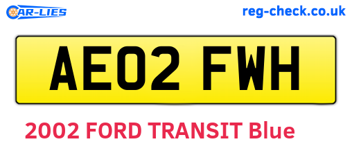 AE02FWH are the vehicle registration plates.