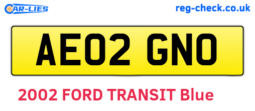AE02GNO are the vehicle registration plates.