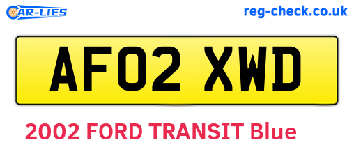 AF02XWD are the vehicle registration plates.