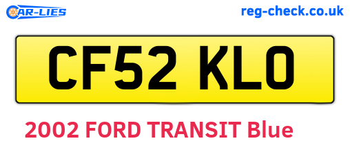 CF52KLO are the vehicle registration plates.
