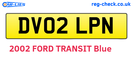 DV02LPN are the vehicle registration plates.