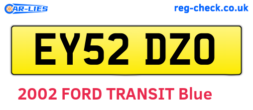 EY52DZO are the vehicle registration plates.