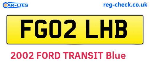 FG02LHB are the vehicle registration plates.