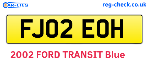 FJ02EOH are the vehicle registration plates.